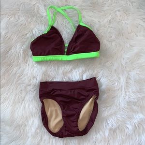 SecondSkin Custom 2PC Set - burgundy / lime